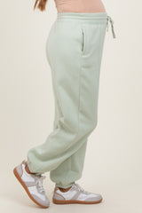 Mint Drawstring Relaxed Fit Maternity Sweatpants