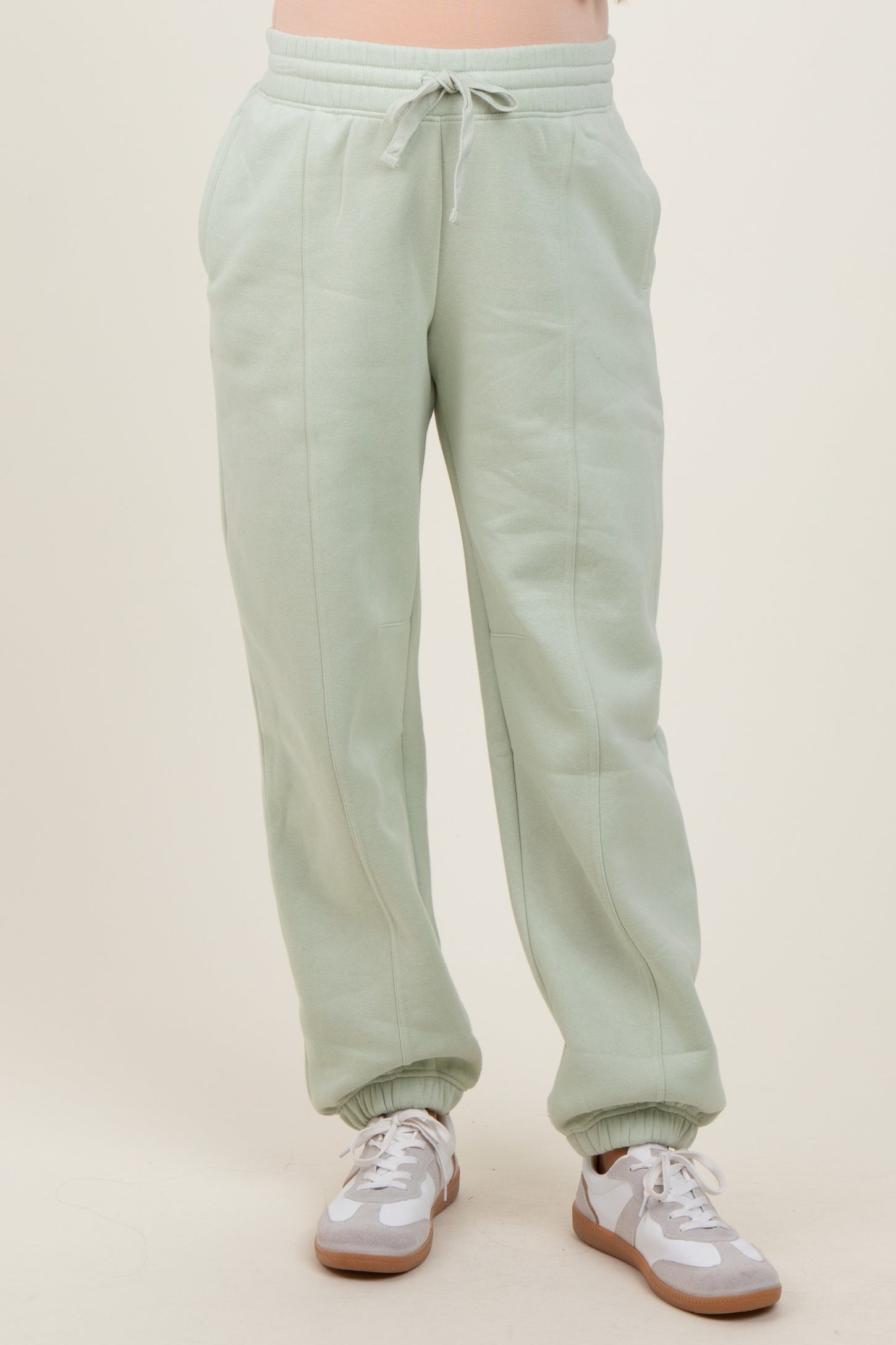 Mint Drawstring Relaxed Fit Maternity Sweatpants