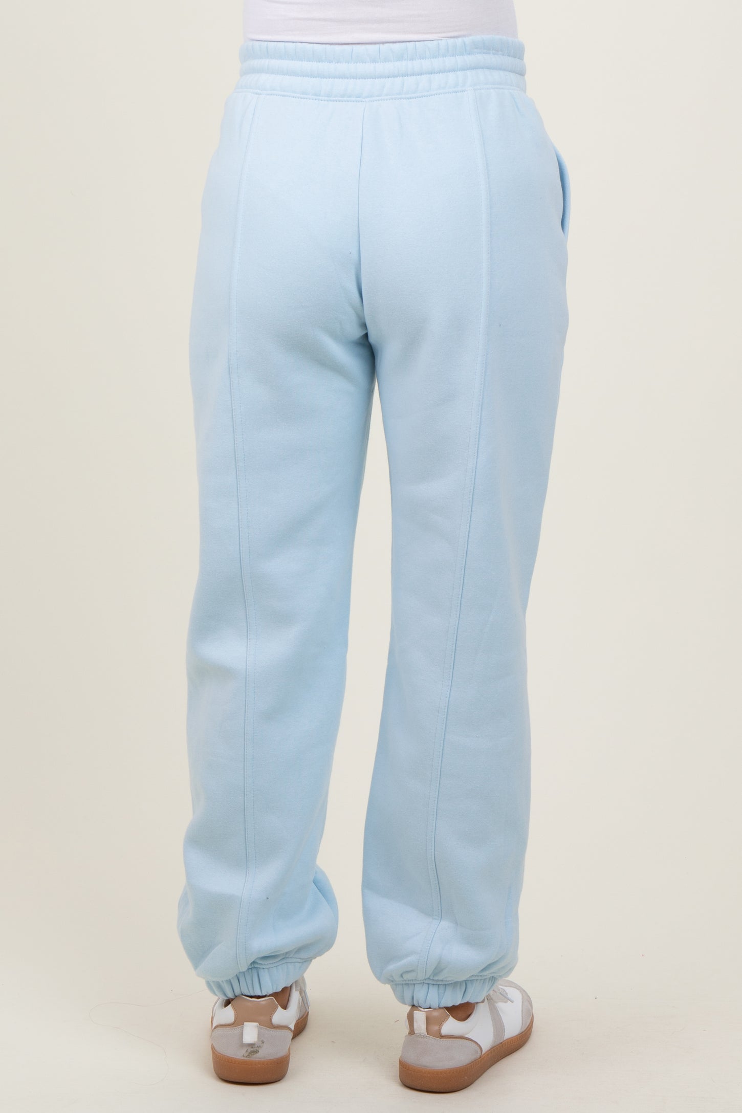 Light Blue Drawstring Relaxed Fit Maternity Sweatpants