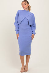 Periwinkle Bodycon Dress And Sweater Set