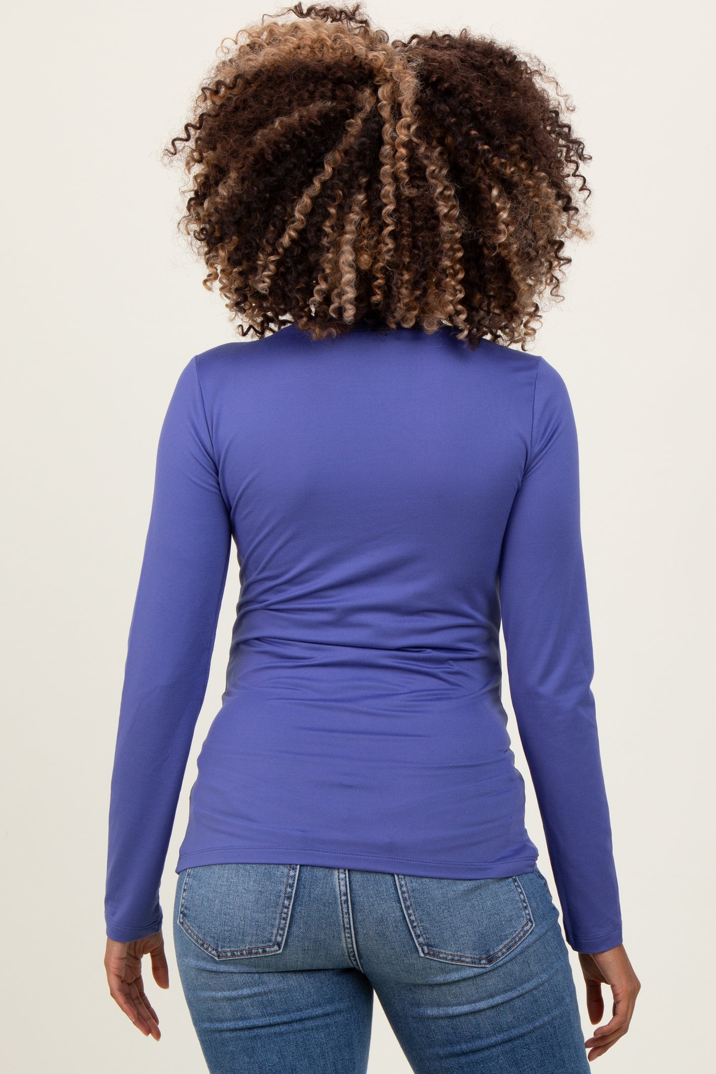Periwinkle Basic Long Sleeve Maternity Top