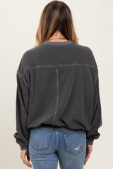 Charcoal Fleece Drop Shoulder Sweatshirt