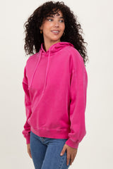 Fuchsia French Terry Hooded Sweatshirt