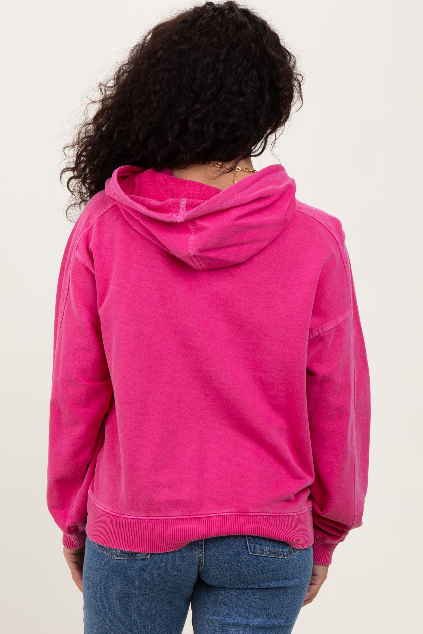Fuchsia French Terry Hooded Sweatshirt