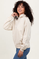 Cream French Terry Hooded Sweatshirt
