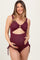 Plum Ribbed O-Ring Cutout Tie Side Maternity Swimsuit