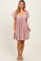 Light Pink Sweetheart Neckline Plisse Dress