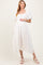 White Textured Maternity Midi Dress