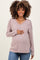 Beige Basic V-Neck Long Sleeve Brushed Knit Maternity Top
