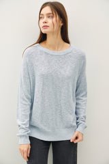 Light Blue Oversized Slub Knit Maternity Sweater