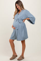 Blue Delivery/Nursing Maternity Robe