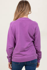 Plum French Terry Vintage Wash Maternity Pullover