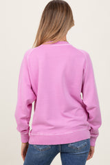 Pink French Terry Vintage Wash Maternity Pullover