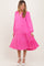 Fuchsia Light Weight Collared Tiered Maternity Midi Dress