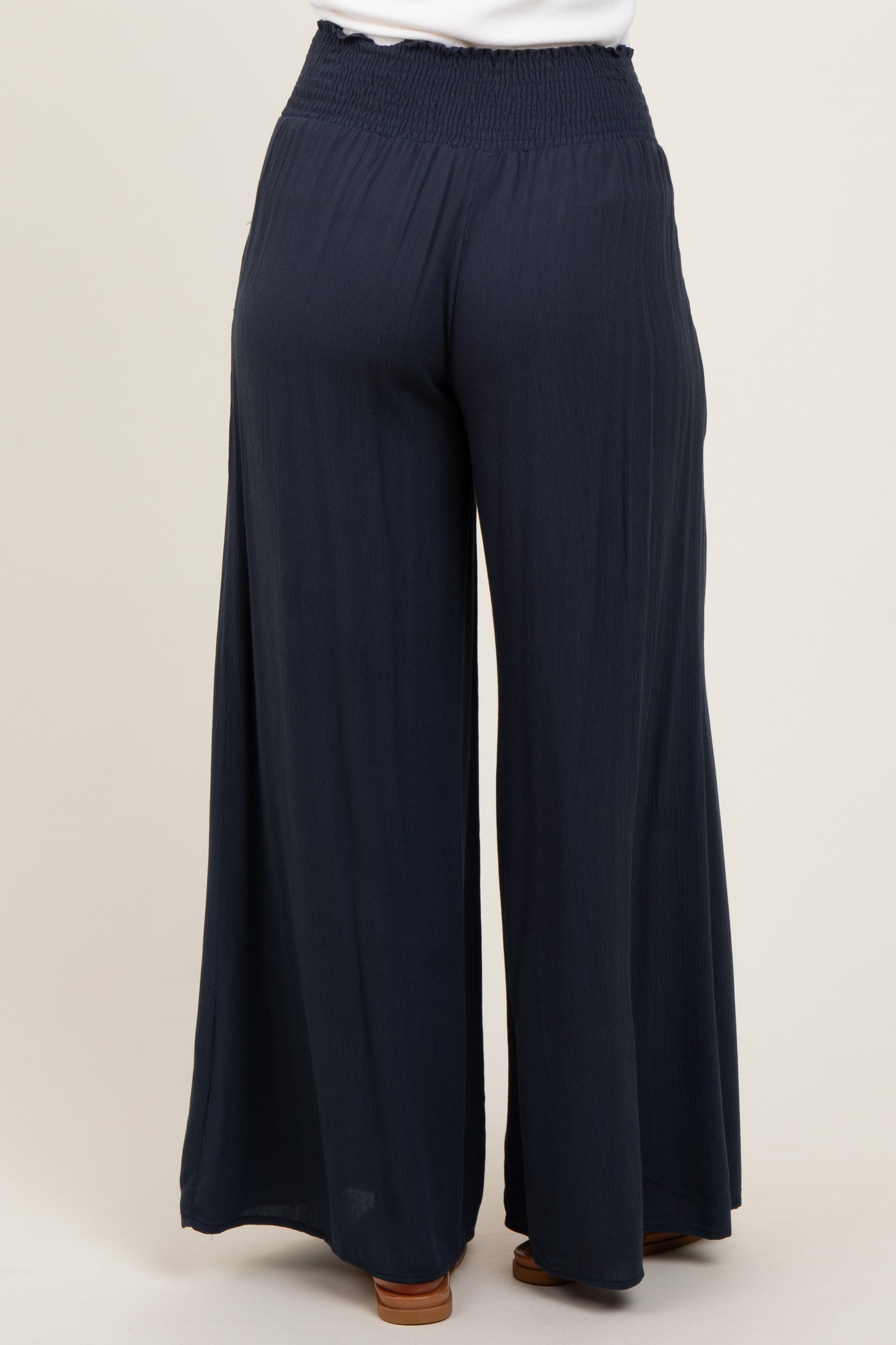 Charcoal Wide Smock Waist Pants