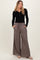 Mocha Ruffled Drawstring Waist Wide Leg Pants