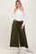 Olive Flowy Cropped Pant