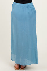 Blue Loose Beach Cover Up Maternity Skirt