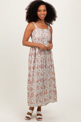 Mint Abstract Print Midi Dress