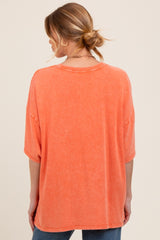 Orange Mineral Washed Oversized Maternity T-Shirt