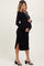 Black White Trim Collared Fitted Maternity Dress