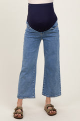 Light Wash Cropped Denim Maternity Jeans