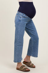 Light Wash Cropped Denim Maternity Jeans