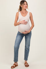 Light Wash Slim Straight Maternity Jeans