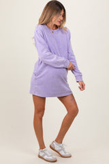 Lavender Long Sleeve Oversized Sweatshirt Maternity Mini Dress