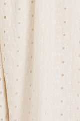 White Eyelet Lace Puff Sleeve Midi Dress