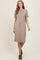 Taupe Soft Knit Short Sleeve Dress