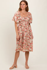 Cream Multi Printed Floral Maxi Dress