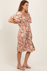 Cream Multi Printed Floral Maxi Dress