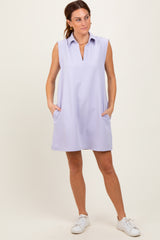 Lavender Sleeveless Polo Mini Dress