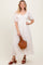 Cream Crochet Detail Bodice Midi Dress
