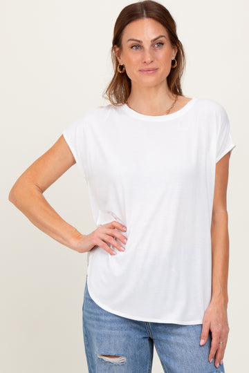 Ivory Dolman Sleeve Round Neck Top