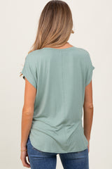 Sage Dolman Sleeve Round Neck Maternity Top