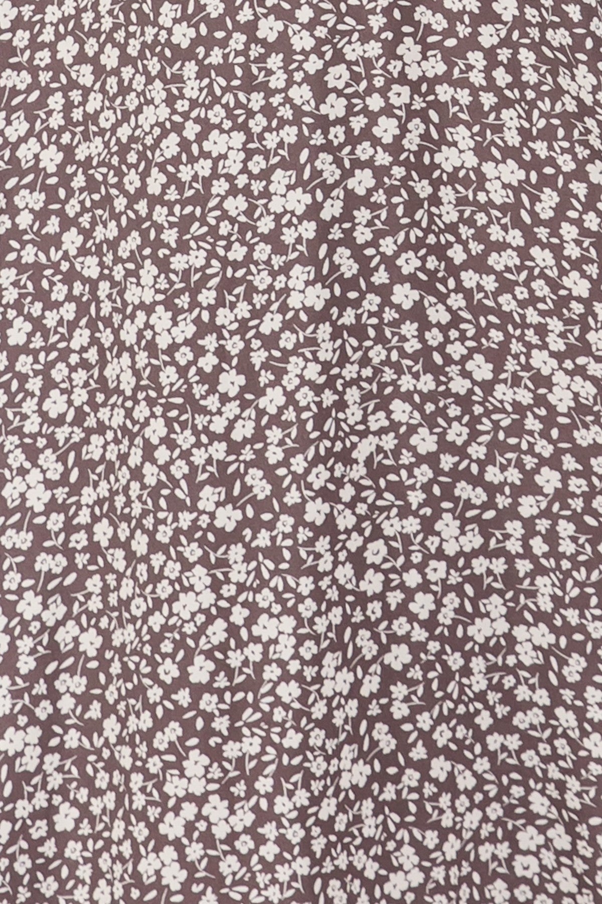 Mocha Floral Twist Front Long Sleeve Midi Dress