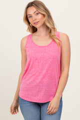 Fuchsia Heather Scoop Neck Maternity Tank Top
