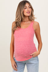 Coral Heather Scoop Neck Maternity Tank Top