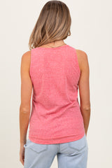 Coral Heather Scoop Neck Maternity Tank Top