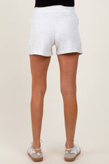 Heather Grey Patch Pocket Maternity Shorts