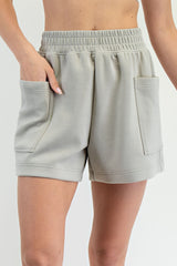 Light Olive Patch Pocket Shorts