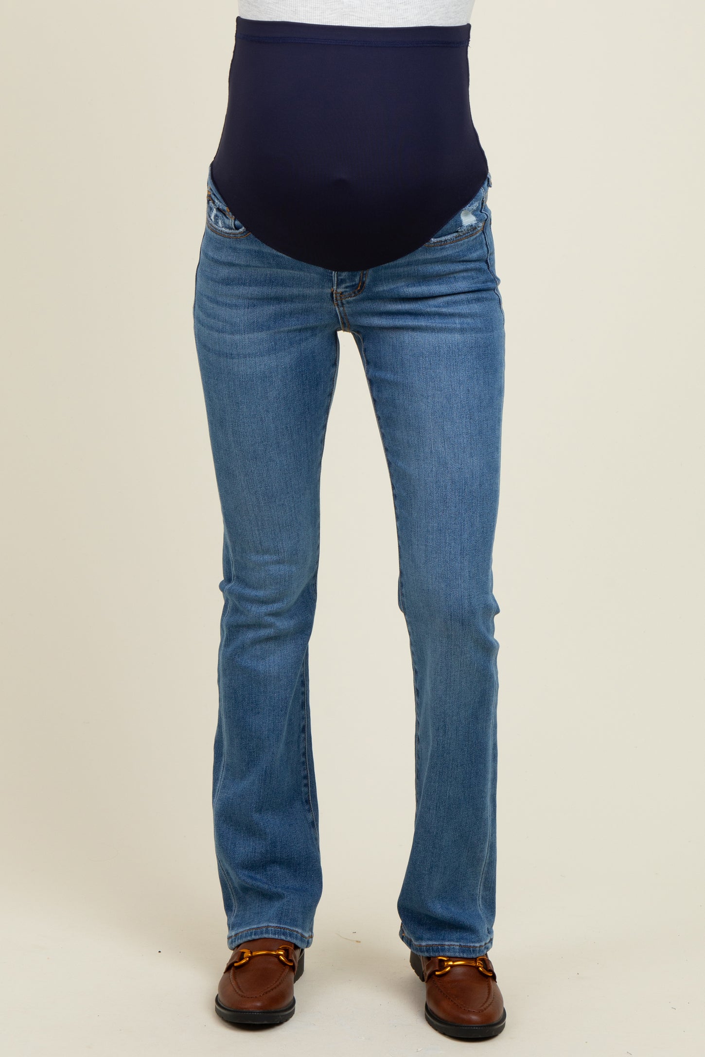 Blue Vintage Wash Slim Bootcut Maternity Jeans