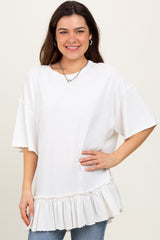 Ivory Relaxed Ruffled Tunic Top