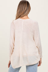 White Knit Open Front Maternity Cardigan