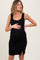 Black Sleeveless Textured Maternity Bodycon Dress
