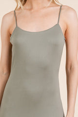 Olive Backless Fishtail Sleeveless Maxi Dress