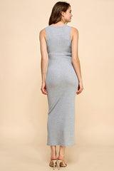 Heather Gray V-Neck Tank Maxi Dress