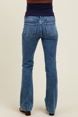 Blue Wide Hem Maternity Bootcut Jeans